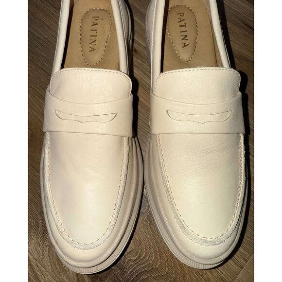 Portland Patina Leather Chunky Loafers - Bone - size 10.5 - S12 - Picture 10 of 12